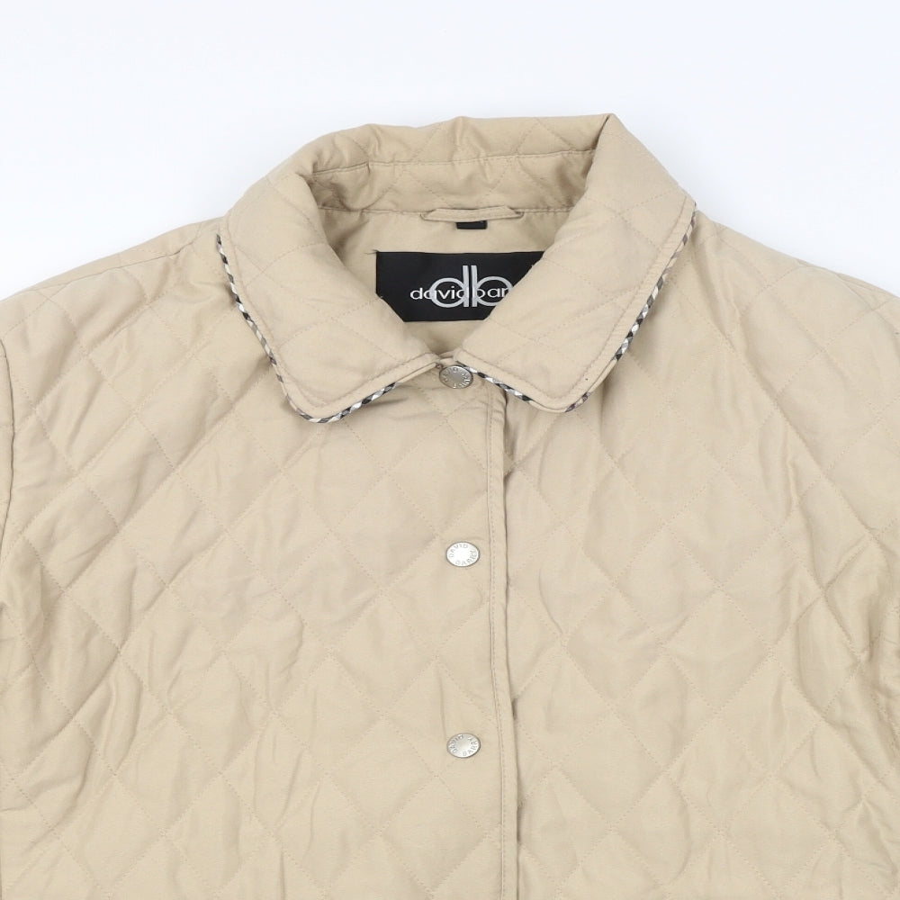 David Barry Womens Beige   Bomber Jacket Jacket Size 14