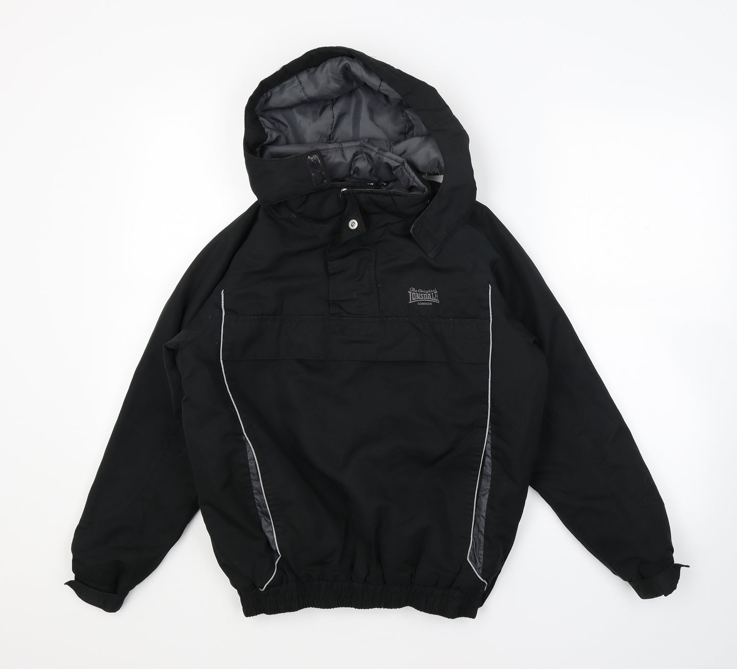 Lonsdale Boys Black   Anorak Coat Size 7-8 Years