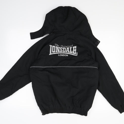 Lonsdale Boys Black   Anorak Coat Size 7-8 Years
