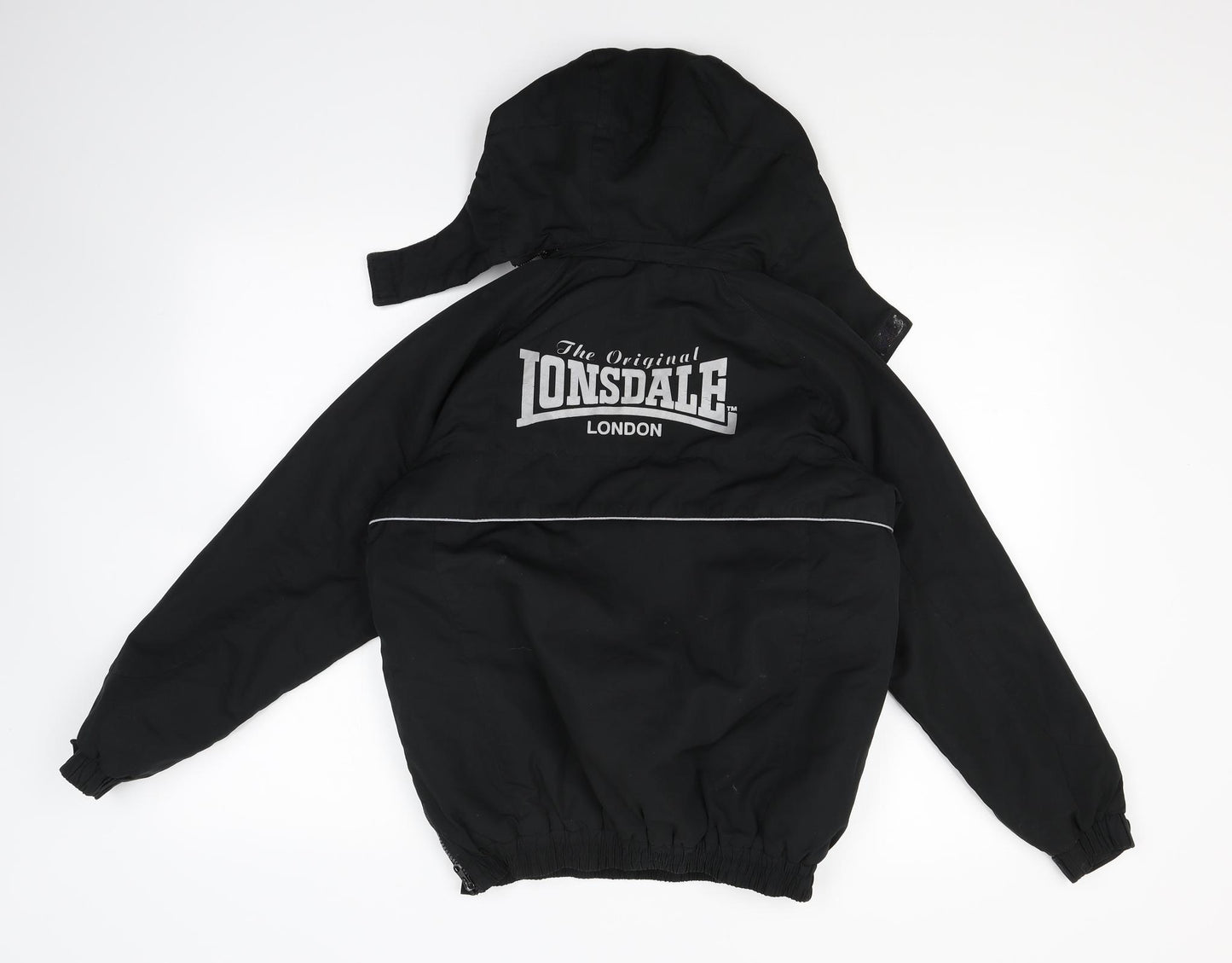 Lonsdale Boys Black   Anorak Coat Size 7-8 Years