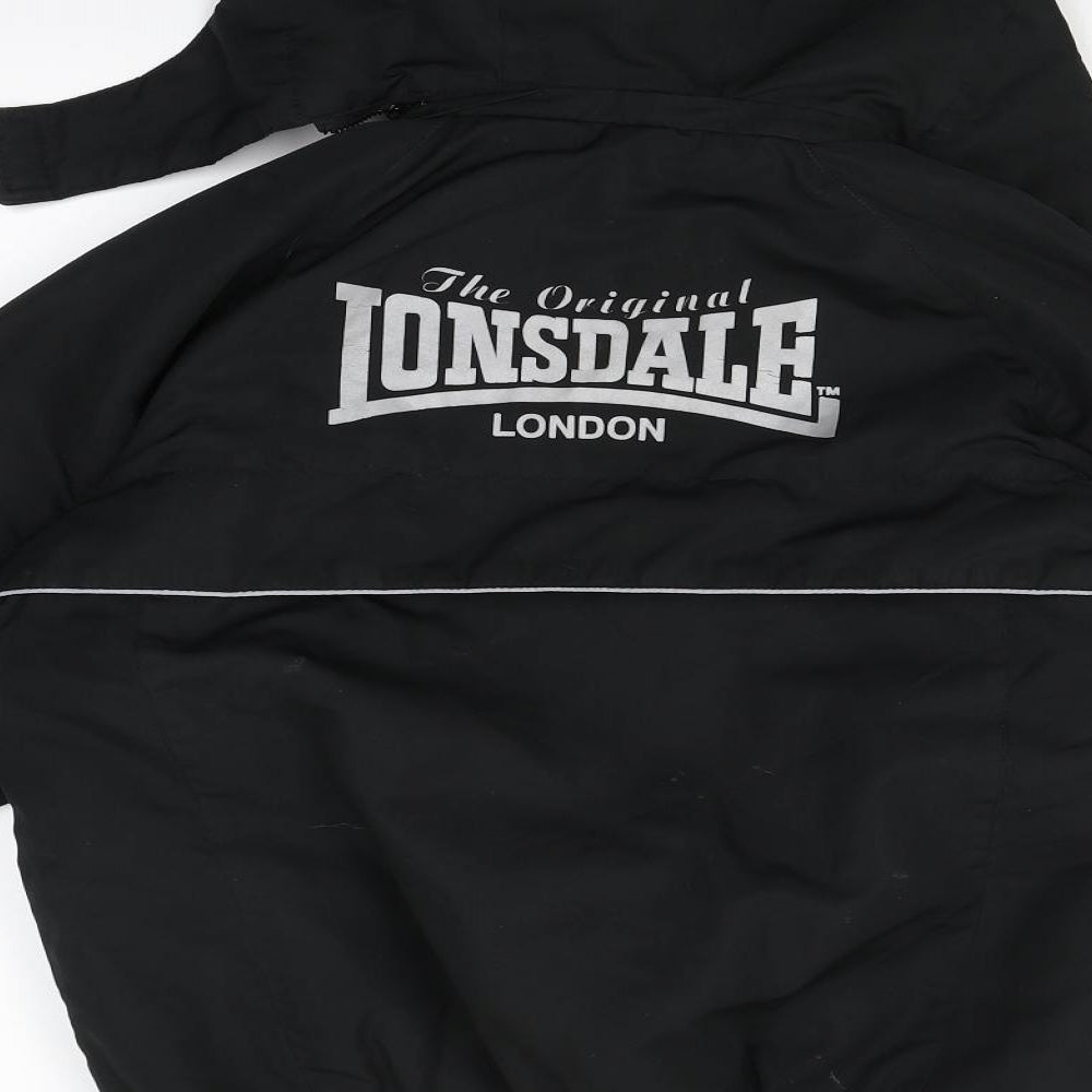 Lonsdale Boys Black   Anorak Coat Size 7-8 Years