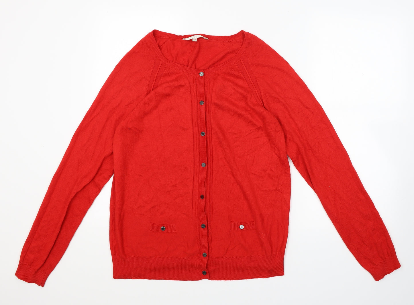 Jasper Conran Womens Red  Knit Cardigan Jumper Size 18