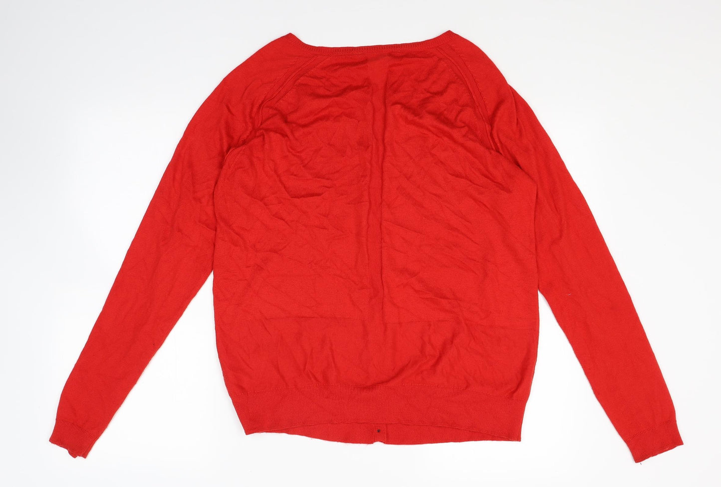 Jasper Conran Womens Red  Knit Cardigan Jumper Size 18