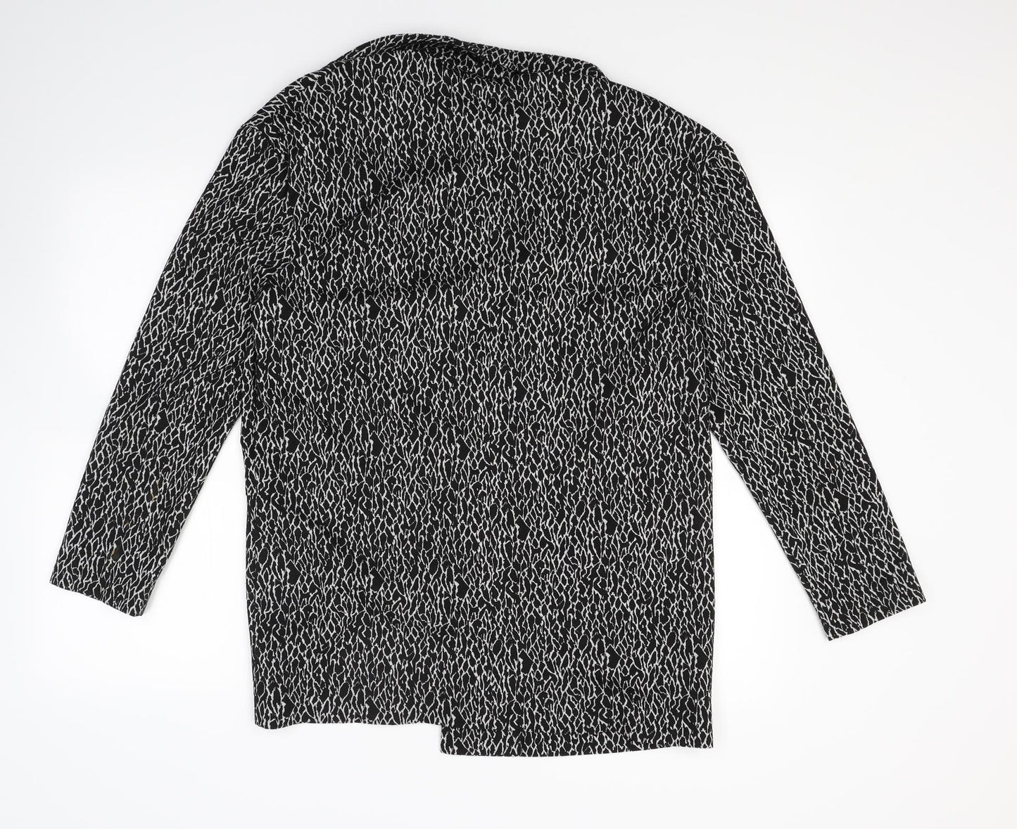 George Womens Black Animal Print  Cardigan Jumper Size 12