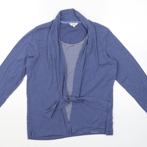 Marks and Spencer Womens Blue Striped  Cardigan Jumper Size 14  - Cardigan and Top All in One