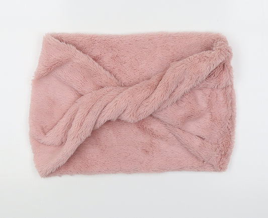 Front view of Preworn women’s pink shawl/wrap - faux fur lined