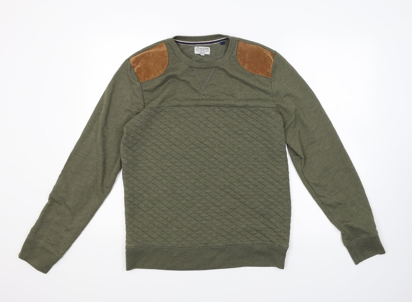 NEXT Mens Green   Pullover Jumper Size M  - elbow and shoulder patches