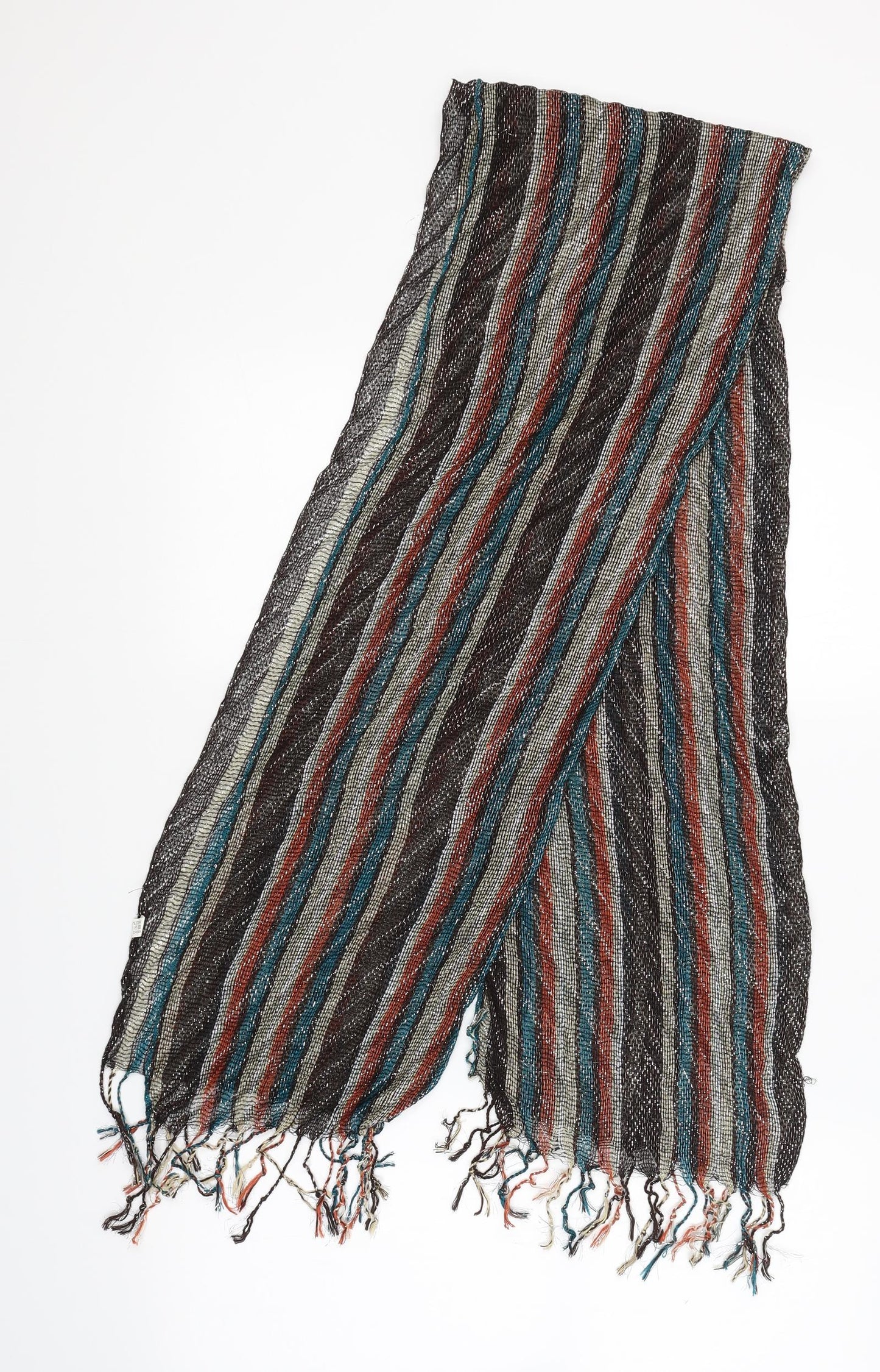 Preworn Womens Brown Striped   Scarf
