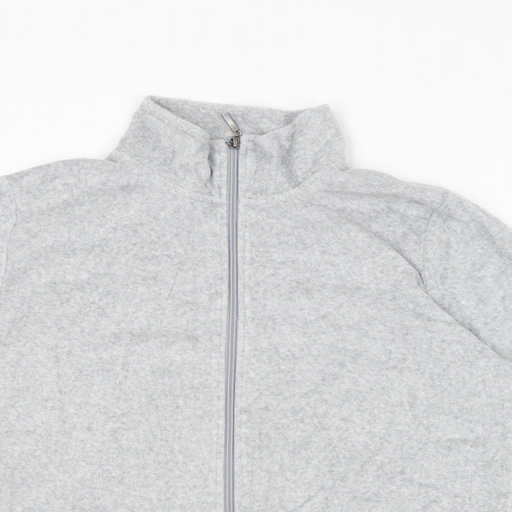 Avenue Womens Grey  Velvet Full Zip Sweatshirt Size 16