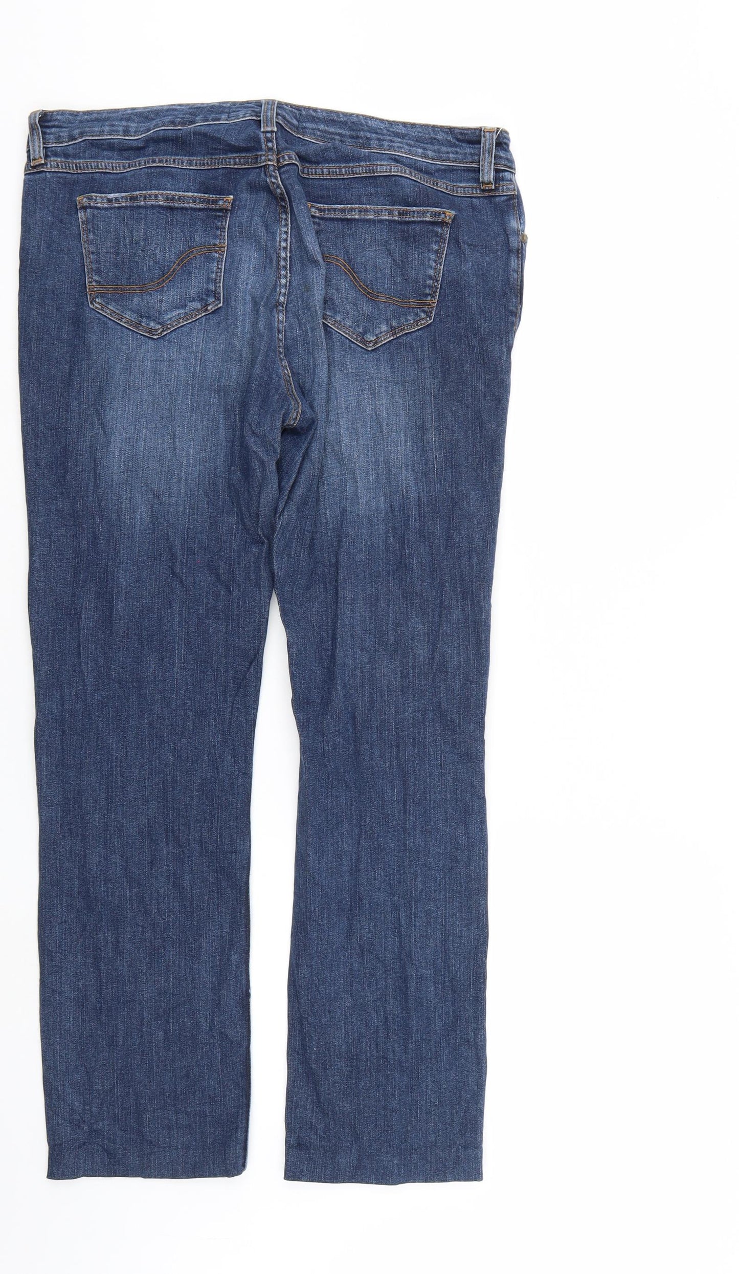 Fat Face Womens Blue  Denim Straight Jeans Size 14 L28 in