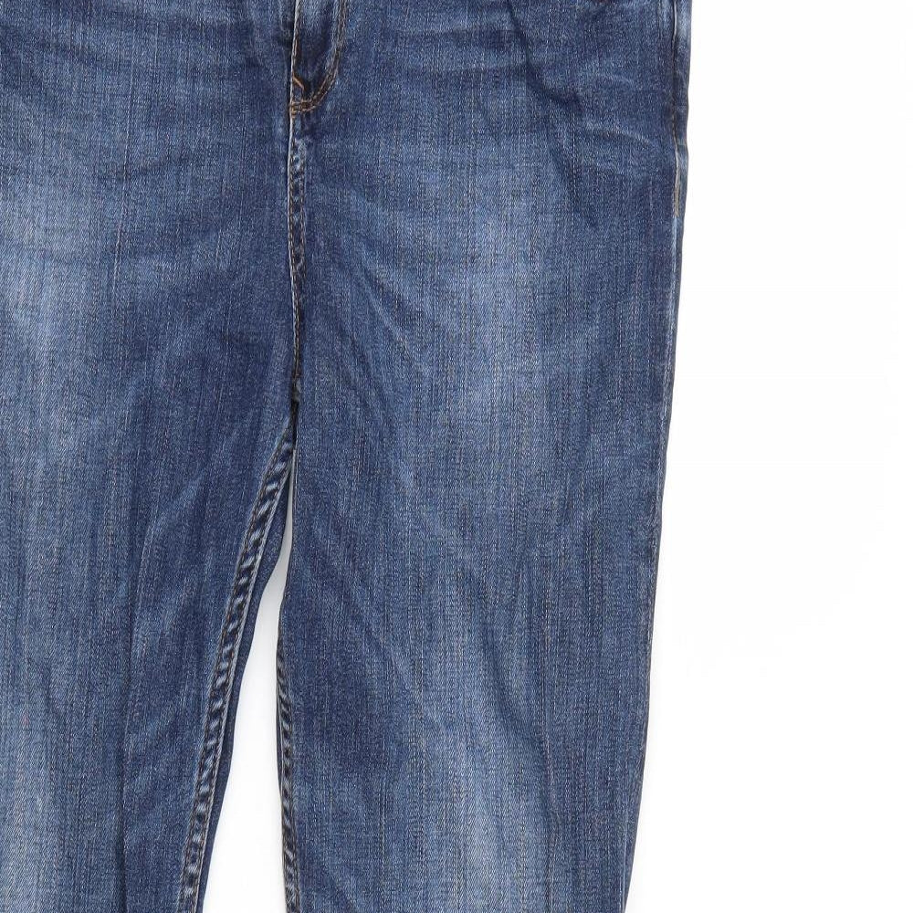 Fat Face Womens Blue  Denim Straight Jeans Size 14 L28 in