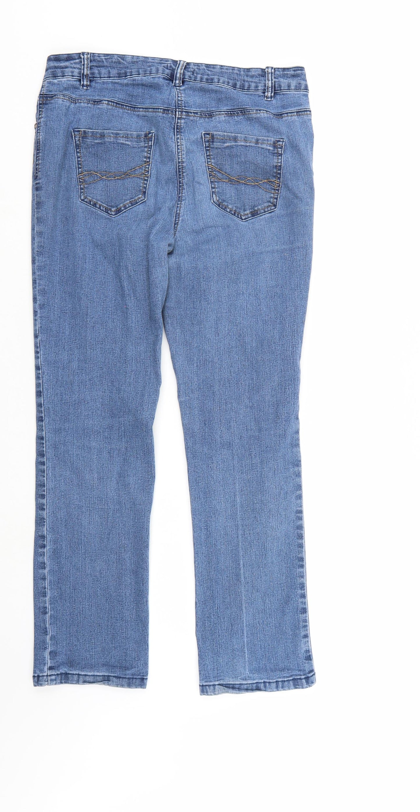 TU Womens Blue  Denim Straight Jeans Size 14 L27 in