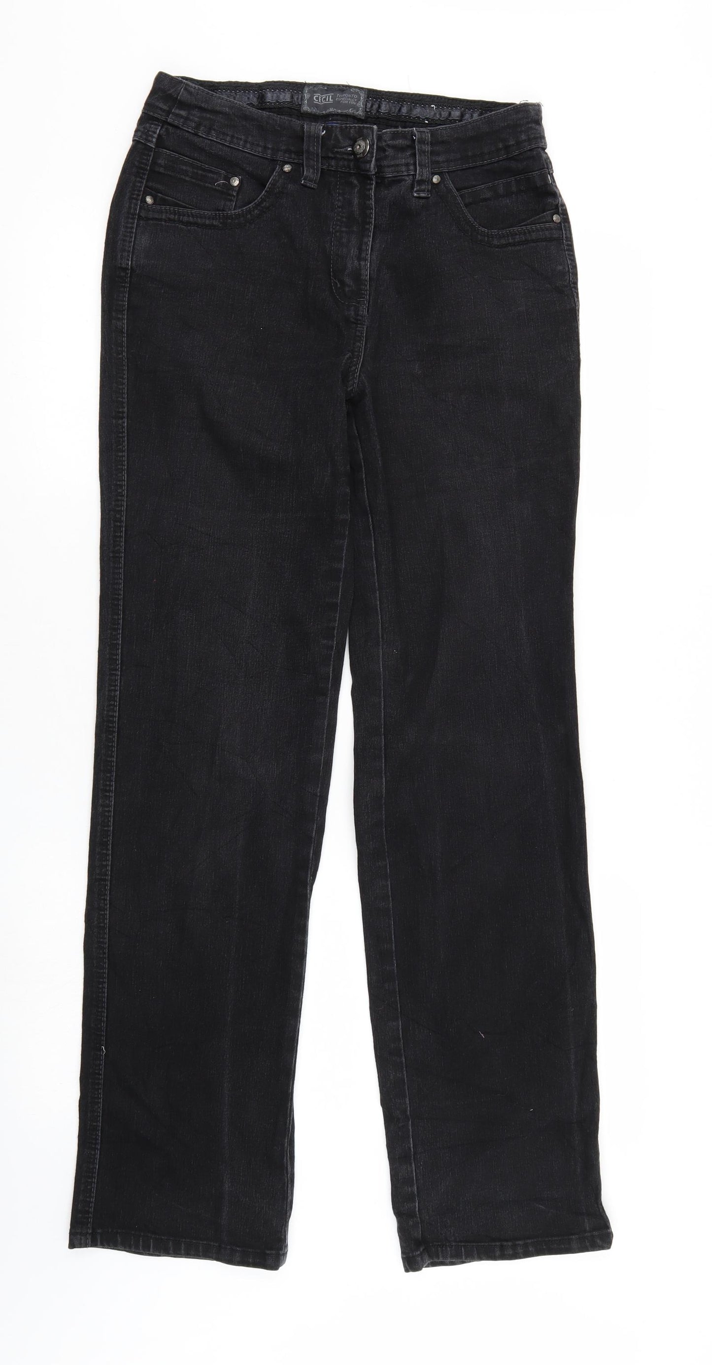 Cecil Womens Black  Denim Straight Jeans Size 29 in L32 in