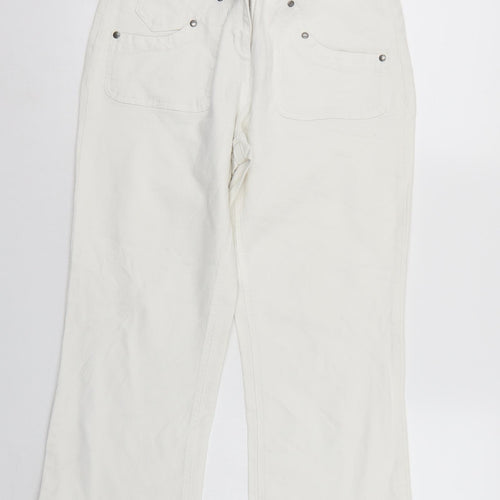 Colours of The World Womens White  Denim Cropped Jeans Size 12 L22 in