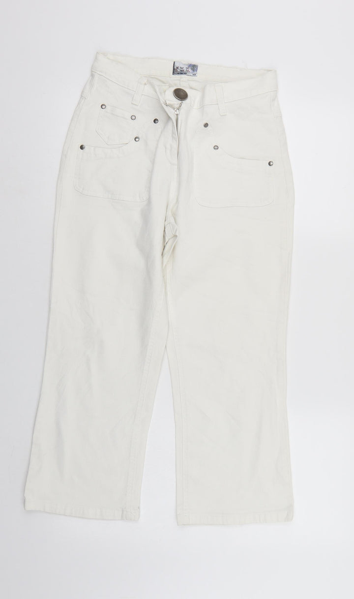 Colours of The World Womens White Denim Cropped Jeans Size 12 L22 in