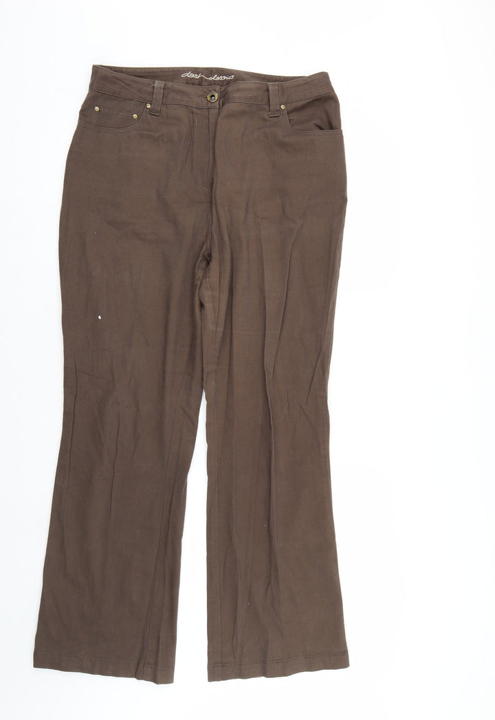 DASH Womens Brown Denim Straight Jeans Size 14 L28 in