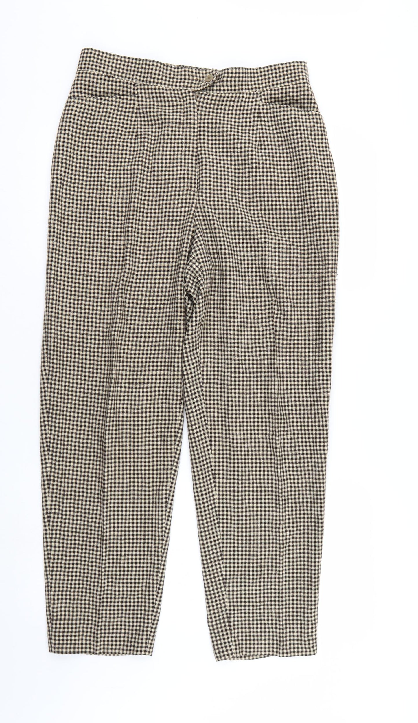 MADELENE Womens Brown Herringbone  Trousers  Size 14 L27 in