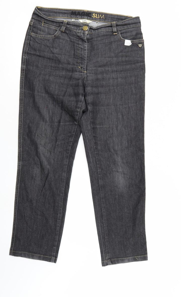 lau rie Womens Black Denim Straight Jeans Size 10 L26 in