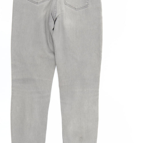 H&M Womens Grey  Denim Straight Jeans Size 12 L28 in - Elastic Waist