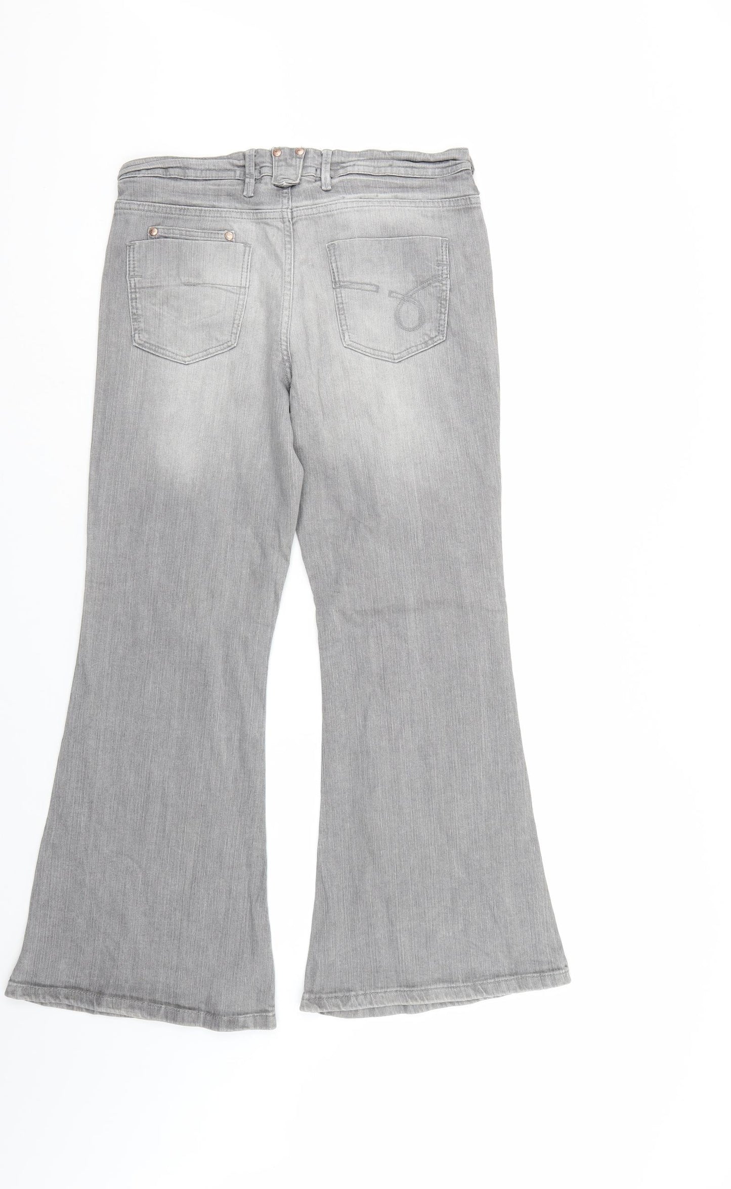 NEXT Womens Grey  Denim Flared Jeans Size 12 L28 in