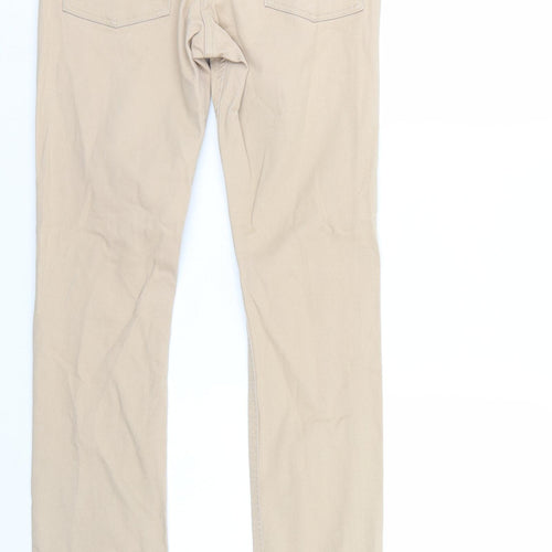 Papaya Womens Beige  Denim Straight Jeans Size 8 L26 in