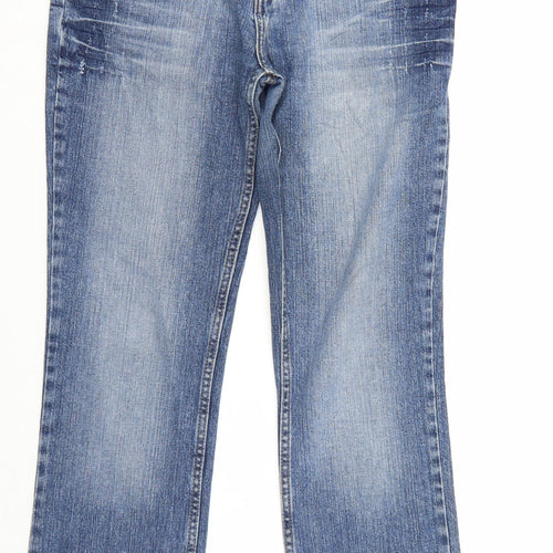 Denim & Co. Womens Blue  Denim Straight Jeans Size 12 L26 in