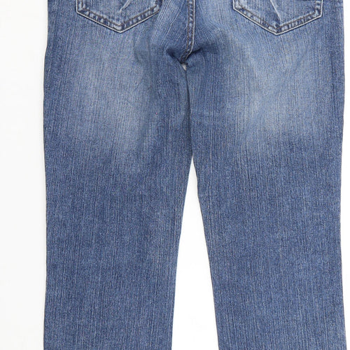 Denim & Co. Womens Blue  Denim Straight Jeans Size 12 L26 in