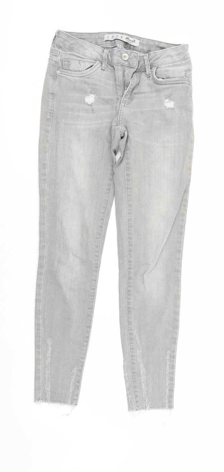 Denim & Co. Womens Grey Denim Skinny Jeans Size 4 L25 in
