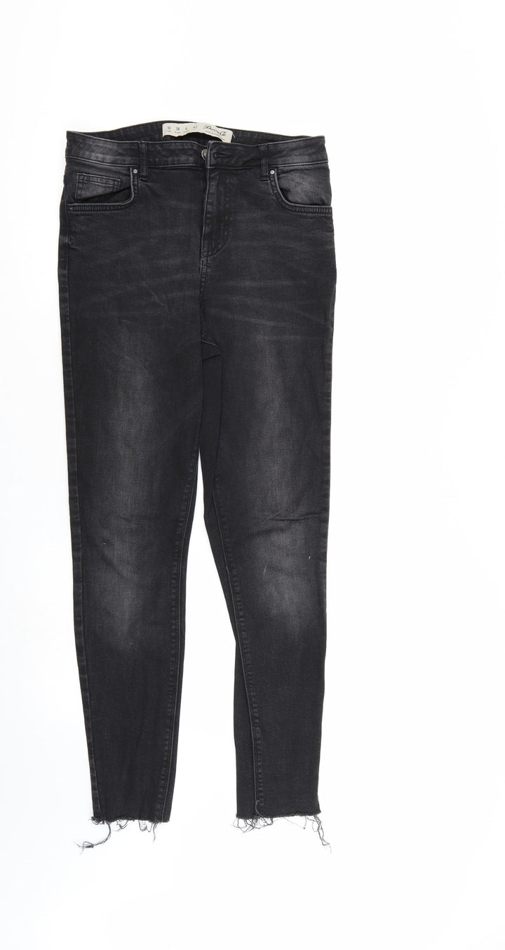 Denim & Co. Womens Black Denim Tapered Jeans Size 10 L27 in
