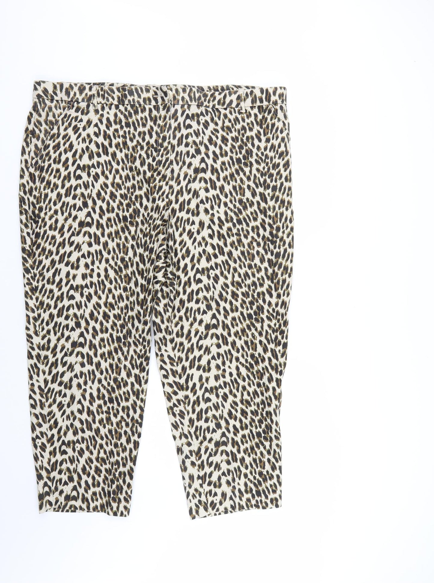 Larry Levine Womens Multicoloured Animal Print  Trousers  Size 24 L25 in