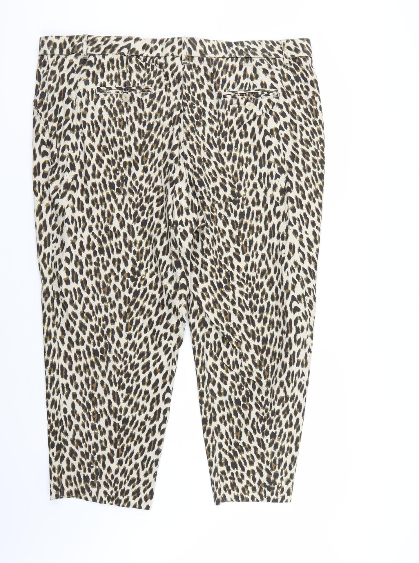 Larry Levine Womens Multicoloured Animal Print  Trousers  Size 24 L25 in
