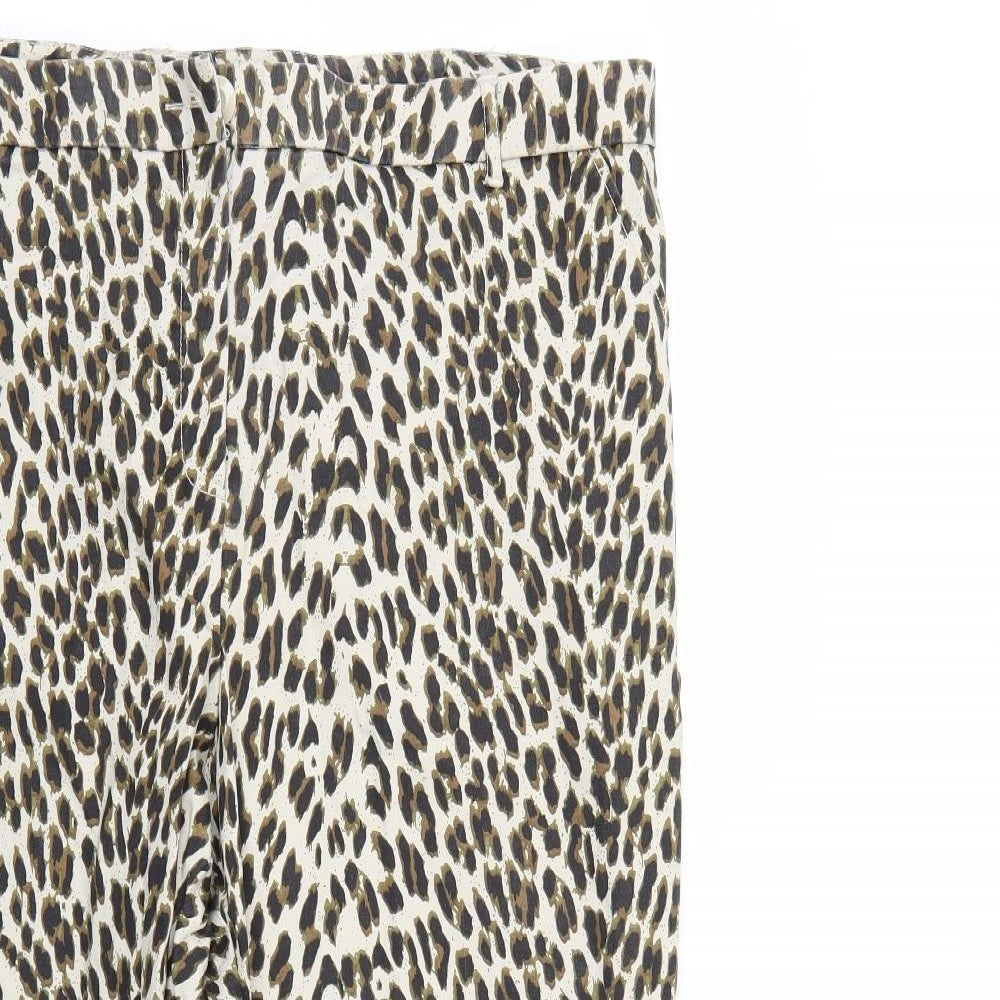 Larry Levine Womens Multicoloured Animal Print  Trousers  Size 24 L25 in
