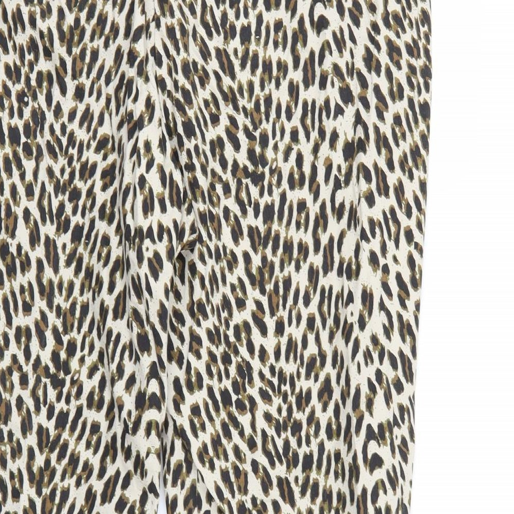 Larry Levine Womens Multicoloured Animal Print  Trousers  Size 24 L25 in
