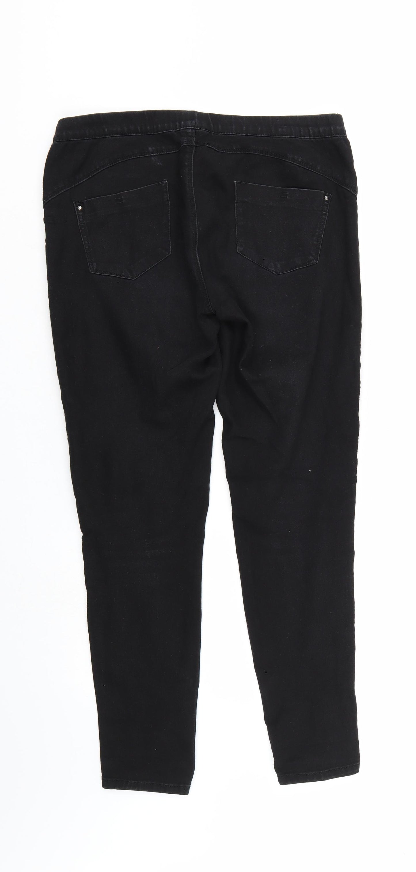 Denim & Co. Womens Black  Denim Straight Jeans Size 12 L27 in