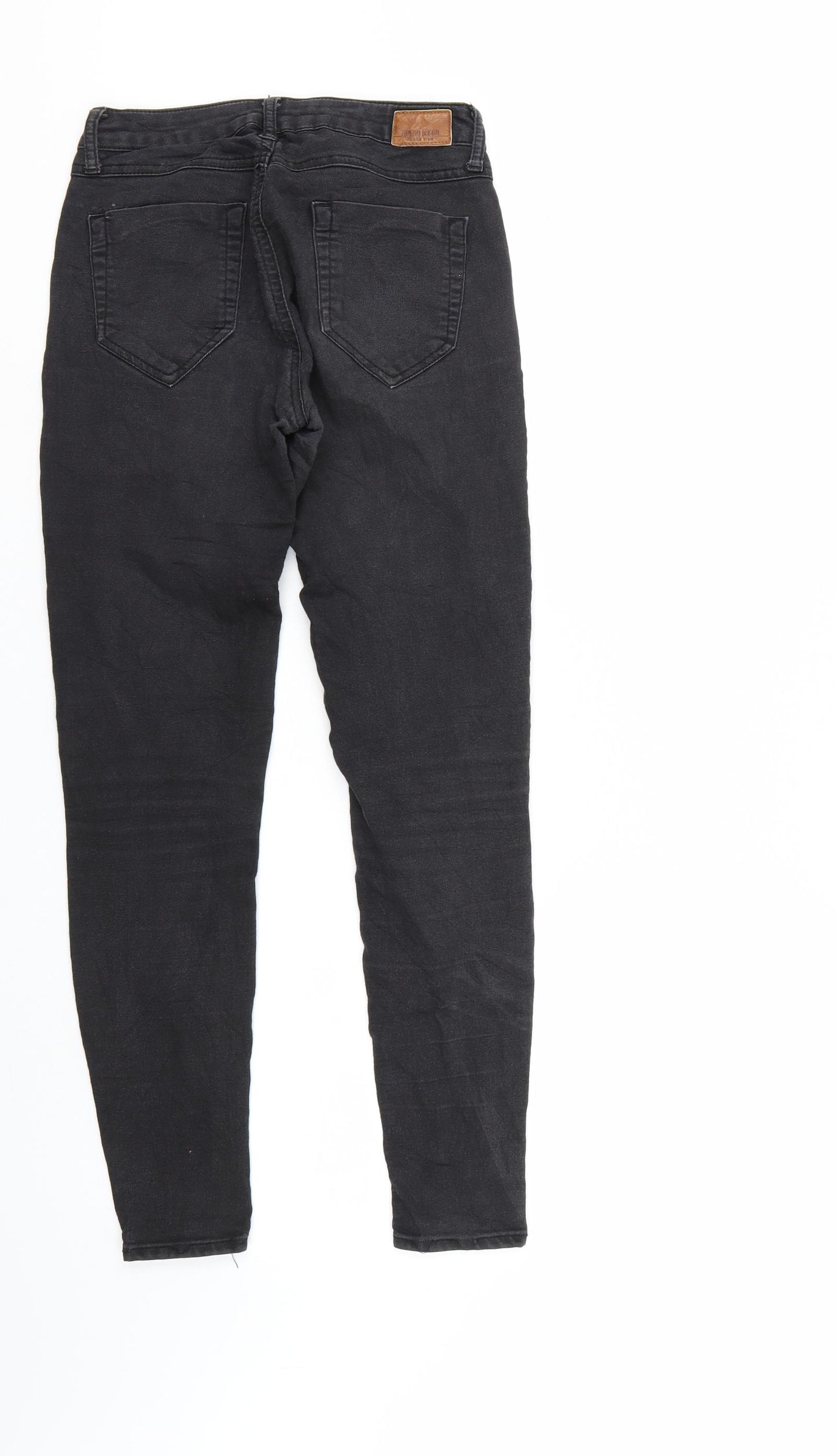 Zara Womens Black  Denim Tapered Jeans Size 10 L26 in
