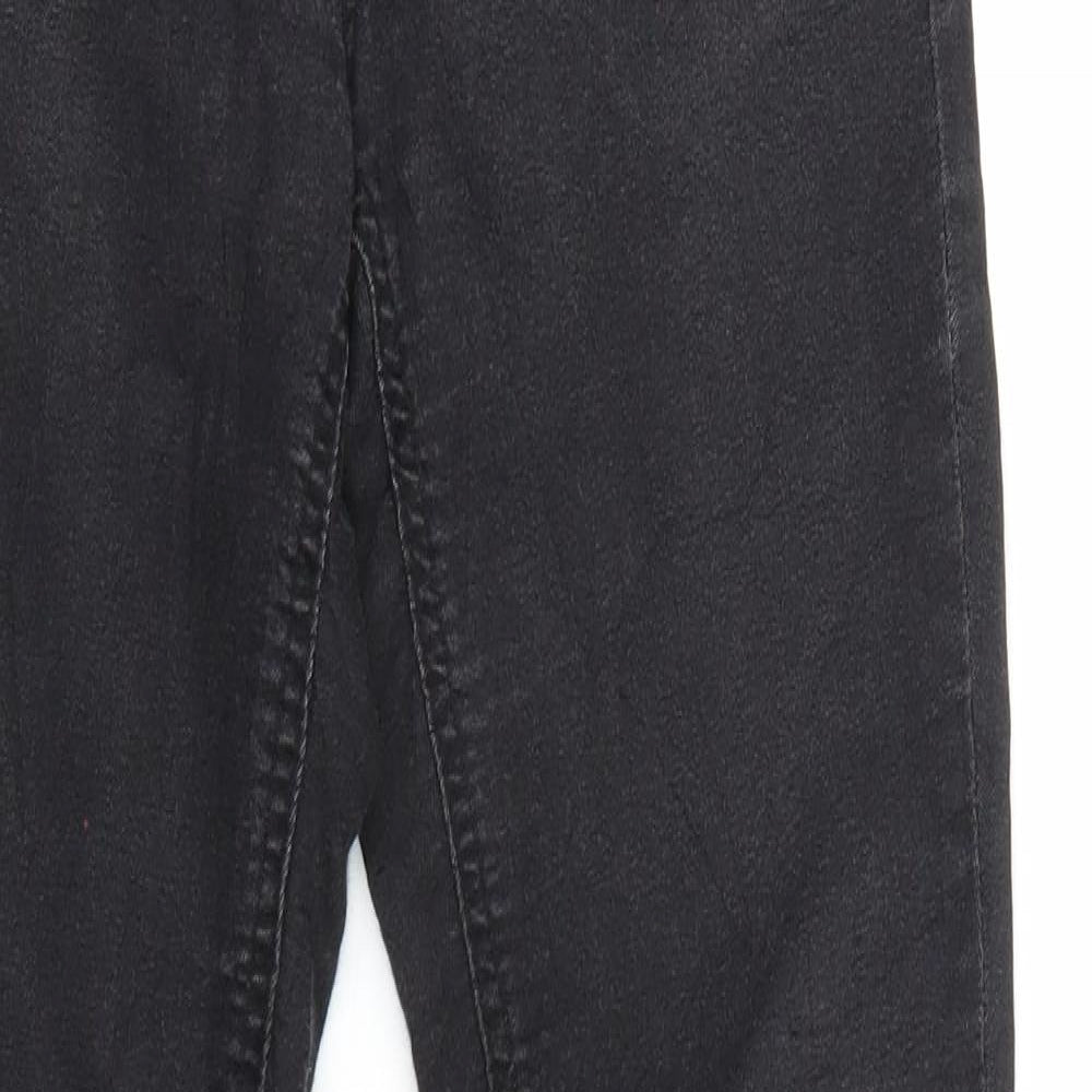 Zara Womens Black  Denim Tapered Jeans Size 10 L26 in