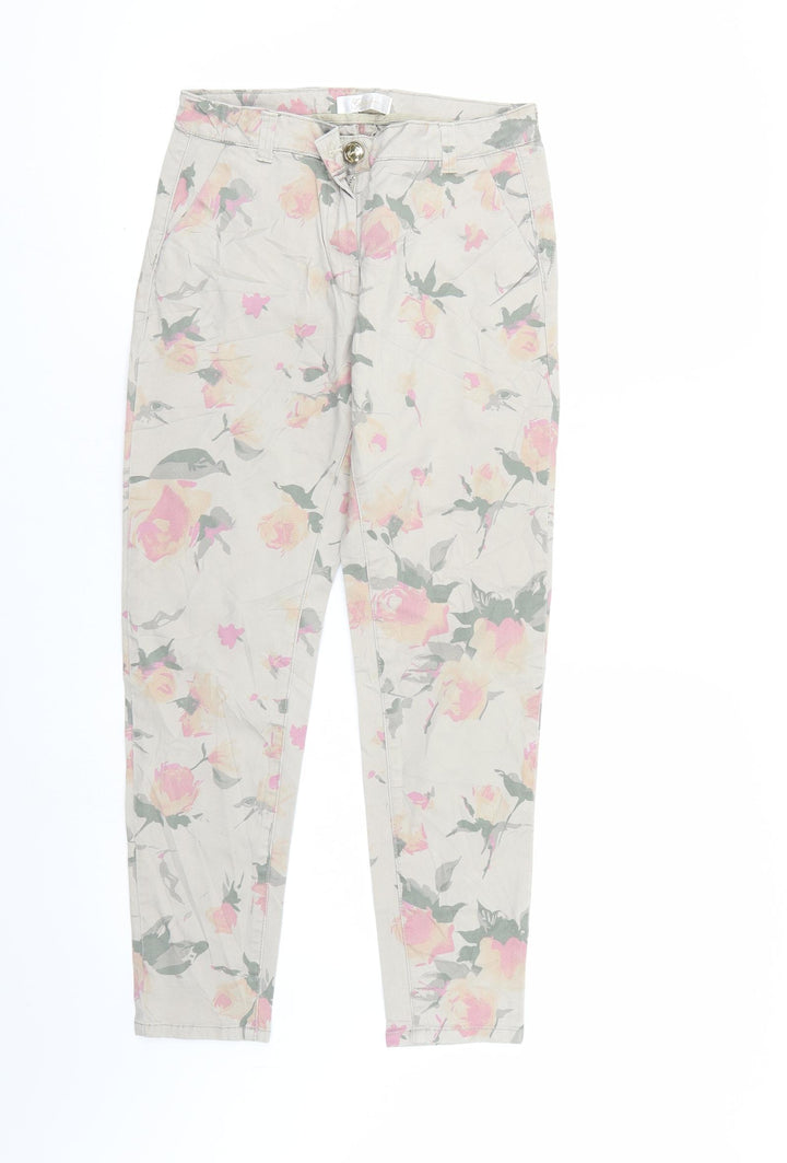 Gaialuna Womens Multicoloured Floral Denim Straight Jeans Size 26 in L24 in