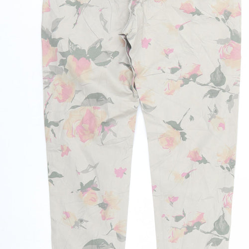 Gaialuna Womens Multicoloured Floral Denim Straight Jeans Size 26 in L24 in