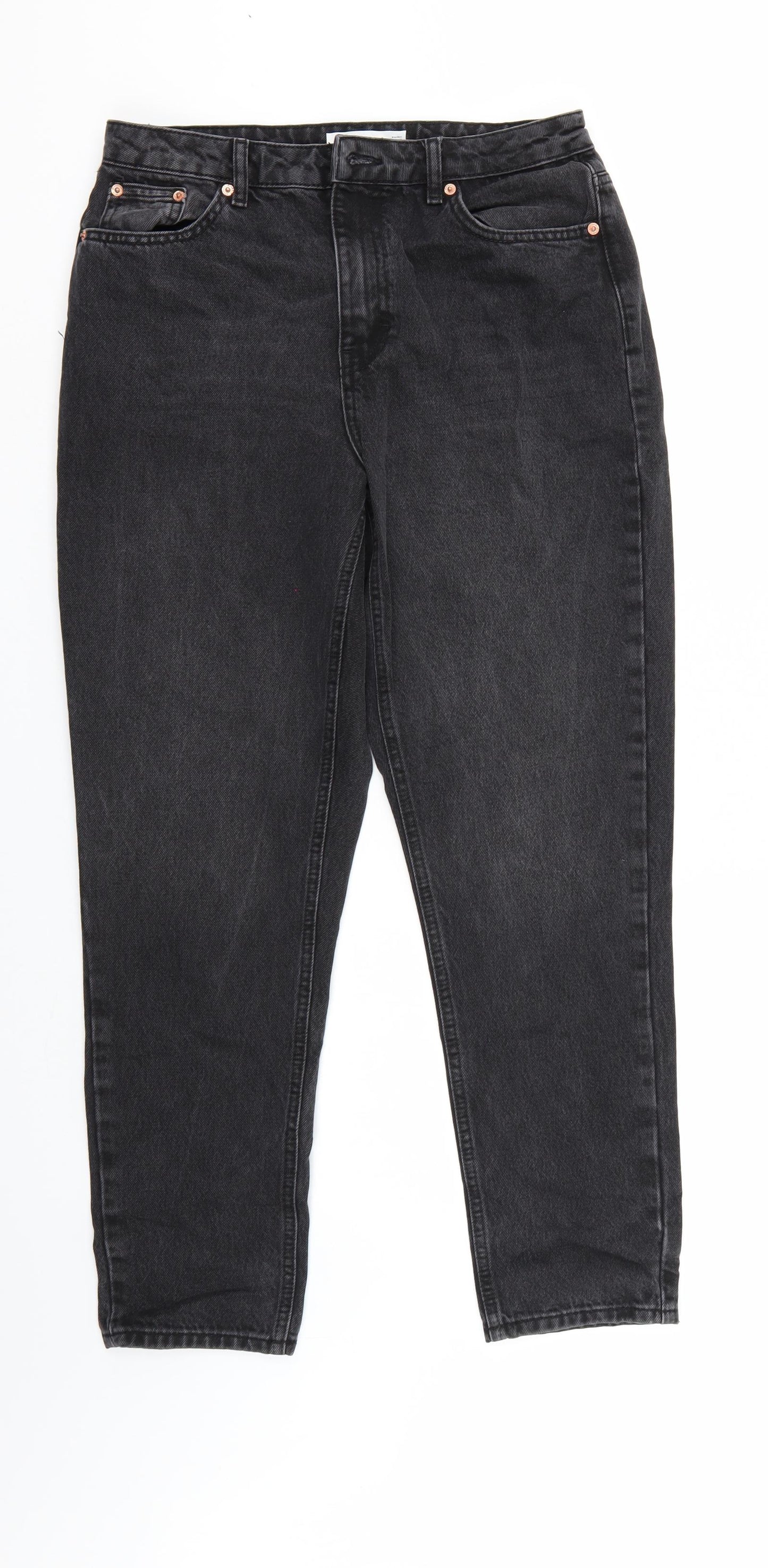 Top Shop Mens Black  Denim Straight Jeans  L32 in