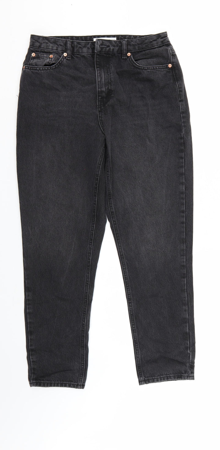 Top Shop Mens Black  Denim Straight Jeans  L32 in