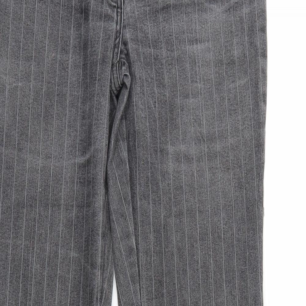 Falmer Womens Grey Striped Denim Bootcut Jeans  L29 in