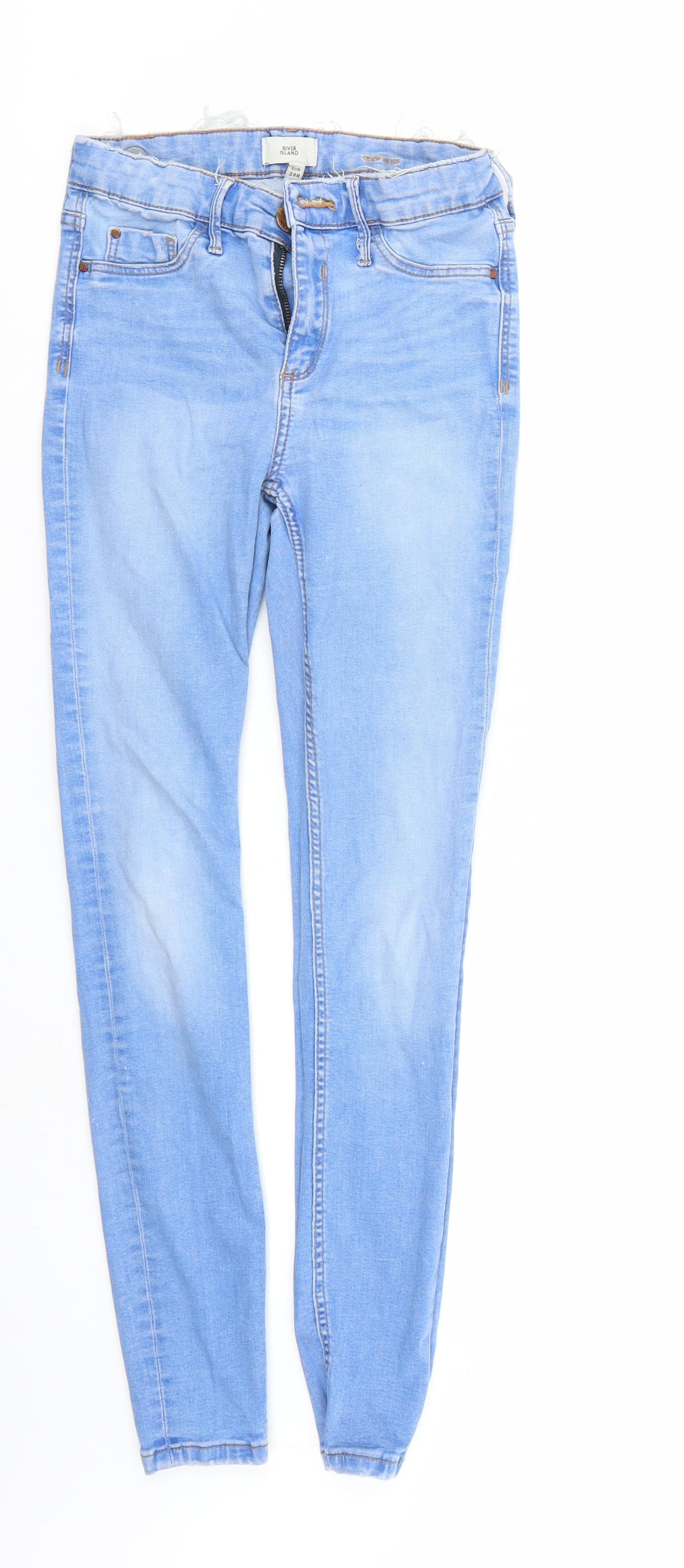 River Island Womens Blue  Denim Tapered Jeans Size 6 L25 in