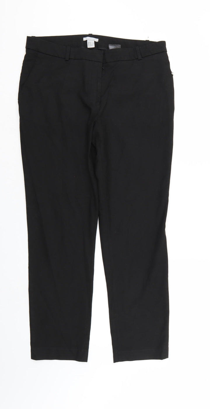 H&M Womens Black Trousers Size 14 L27 in