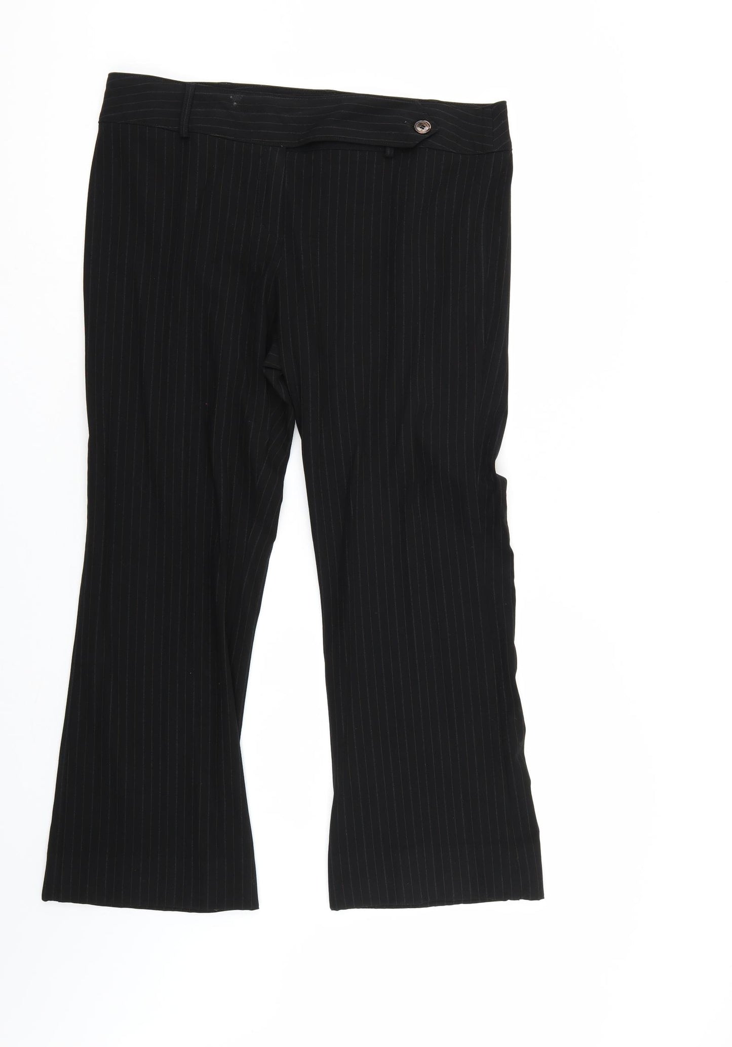 Marks & Spencer` Womens Black Striped  Trousers  Size 18 L26 in