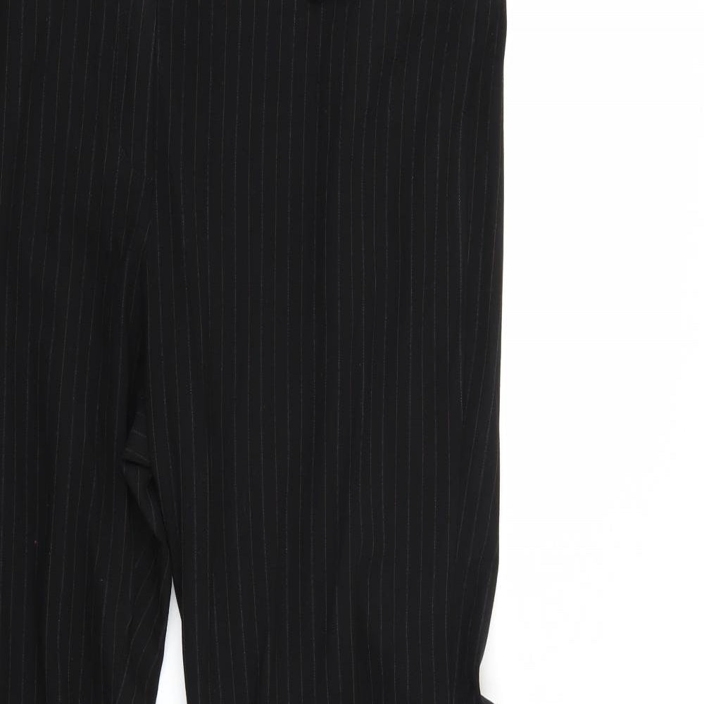 Marks & Spencer` Womens Black Striped  Trousers  Size 18 L26 in