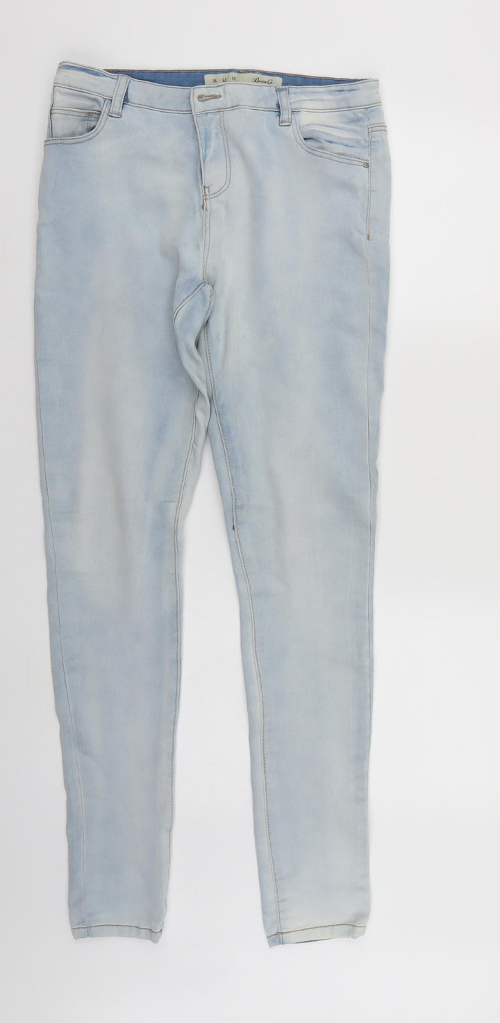 Denim & Co. Womens Blue Denim Straight Jeans Size 14 L30 in