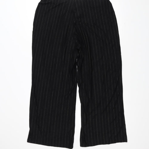 Marks and Spencer Womens Black Striped  Trousers  Size 18 L24 in