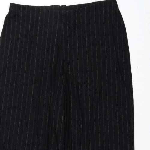 Marks and Spencer Womens Black Striped  Trousers  Size 18 L24 in