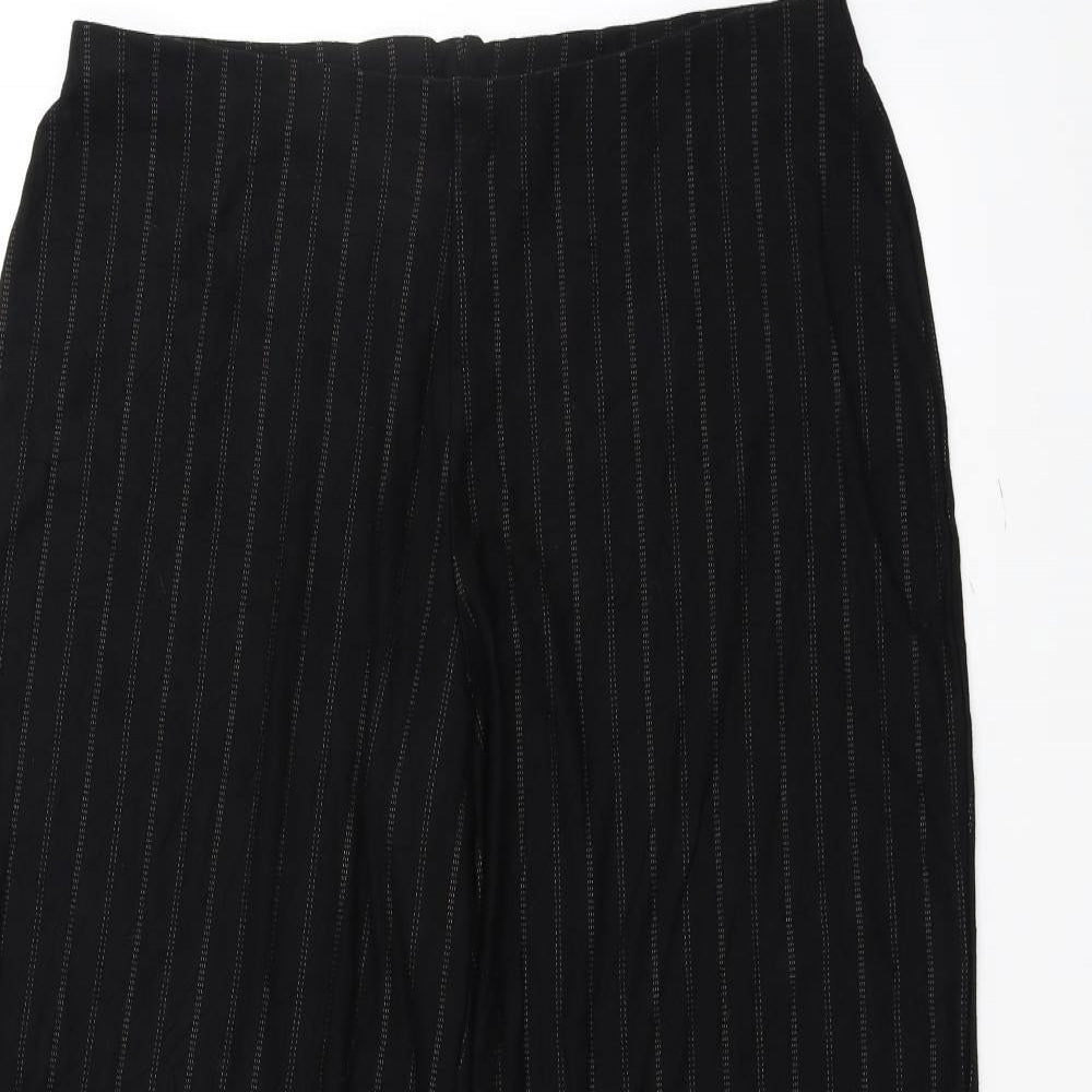 Marks and Spencer Womens Black Striped  Trousers  Size 18 L24 in