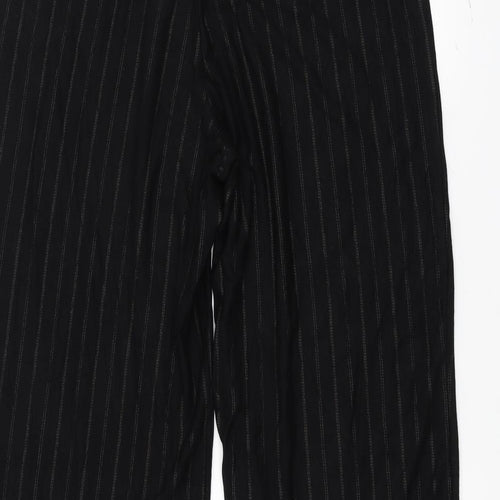Marks and Spencer Womens Black Striped  Trousers  Size 18 L24 in